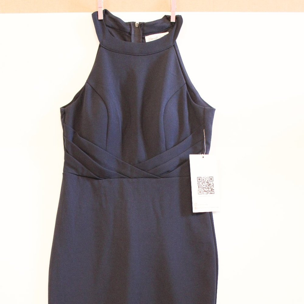 Navy High Neck Dress
